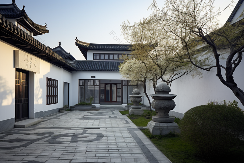 现代山东中式别墅景观大院建筑,高清,摄影图,摄影图片,图片大全,摄影图免费下载